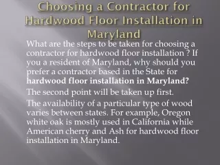 hardwood floor installation Maryland