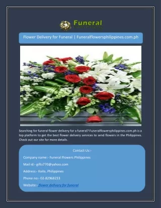 Flower Delivery for Funeral | Funeralflowersphilippines.com.ph