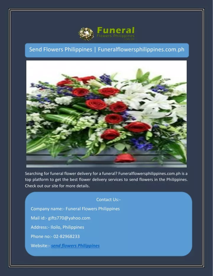 send flowers philippines