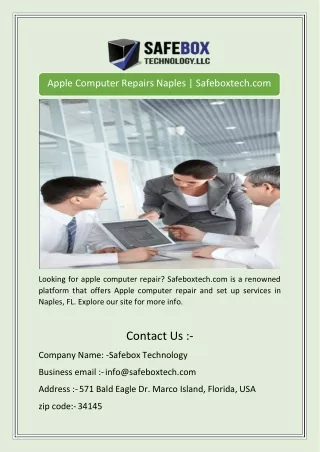 Apple Computer Repairs Naples | Safeboxtech.com