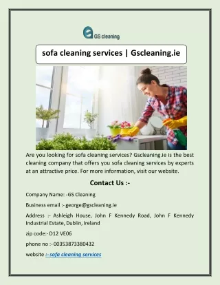 sofa cleaning services gscleaning ie