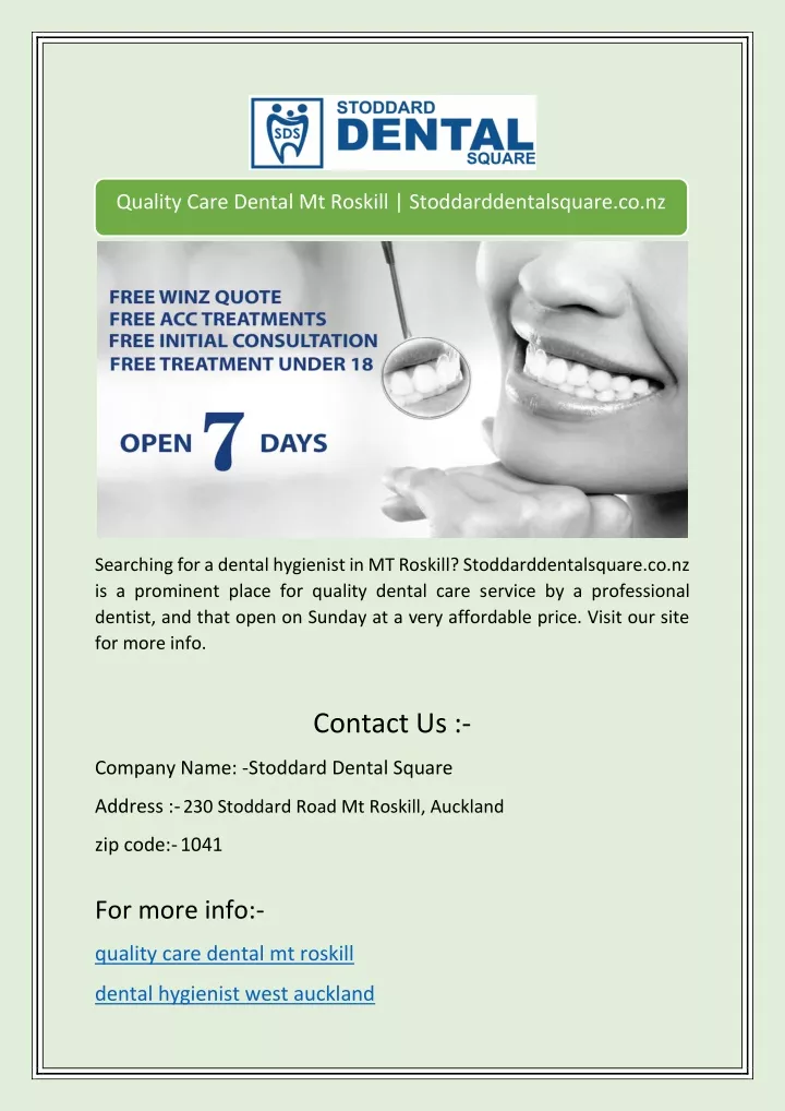 quality care dental mt roskill