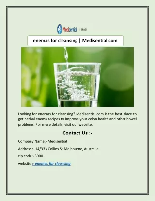 enemas for cleansing medisential com