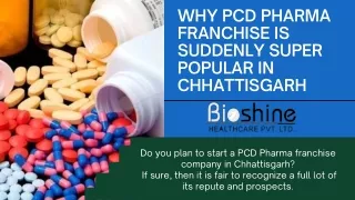why PCD Pharma Franchise suddenly super popular in Chhattisgarh  91-7206070155