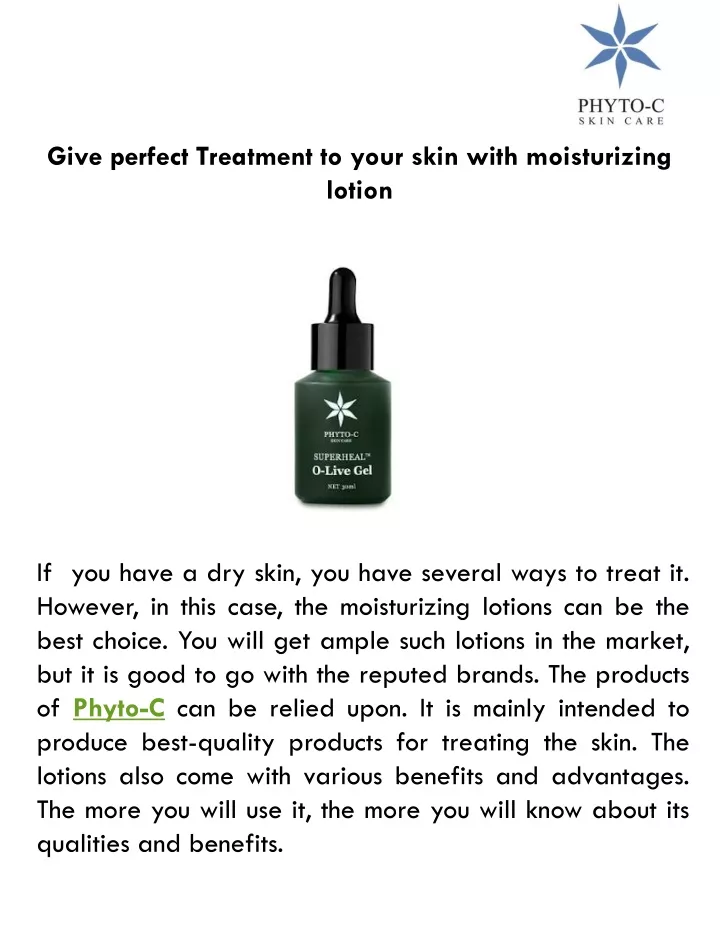 give perfect treatment to your skin with