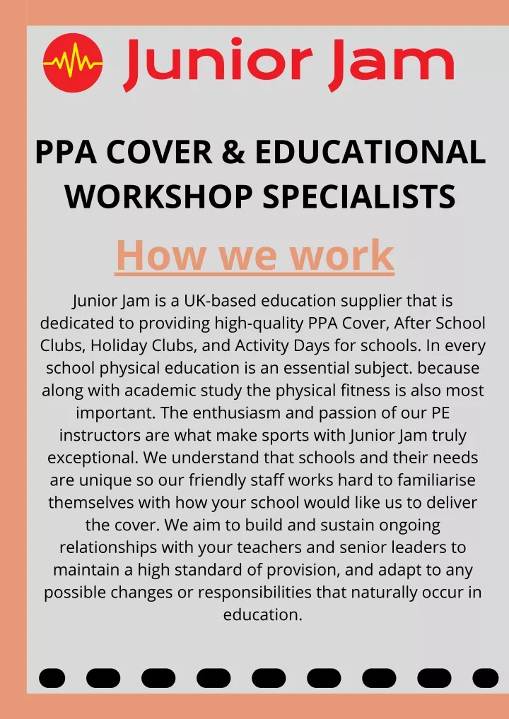 ppa cover educational workshop specialists