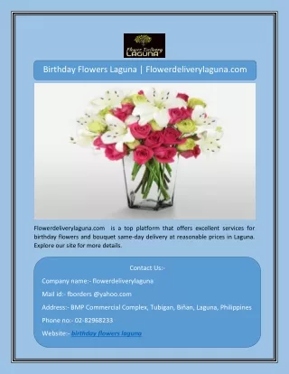 Birthday Flowers Laguna | Flowerdeliverylaguna.com