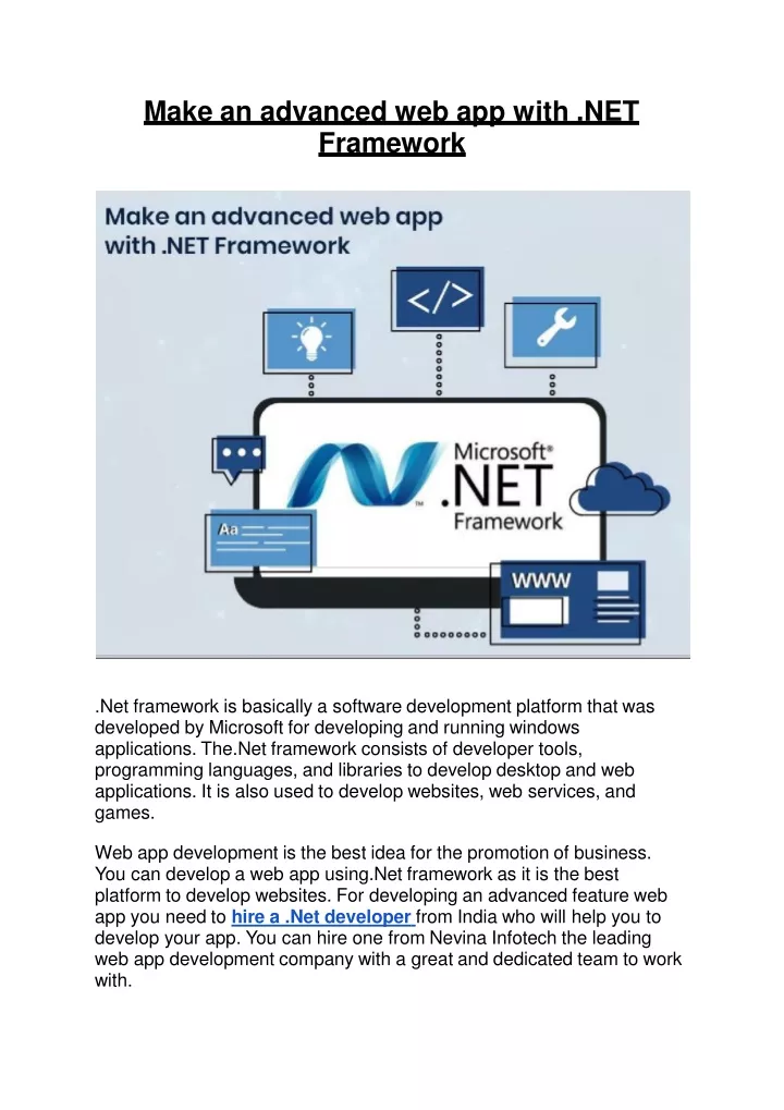 make an advanced web app with net framework