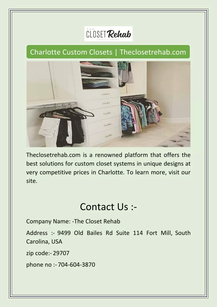 charlotte custom closets theclosetrehab com