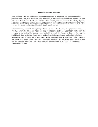 author coaching services