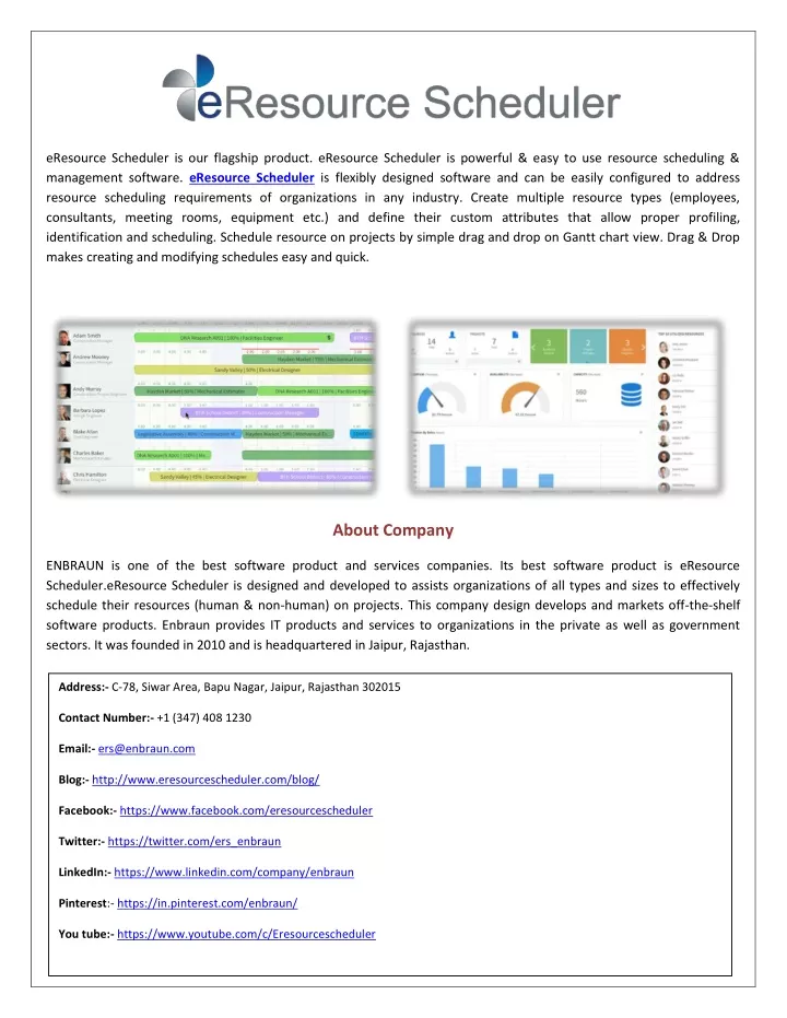 eresource scheduler is our flagship product