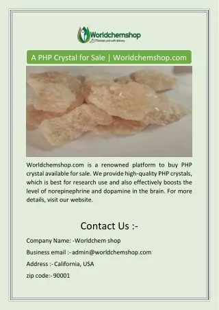 A PHP Crystal for Sale | Worldchemshop.com