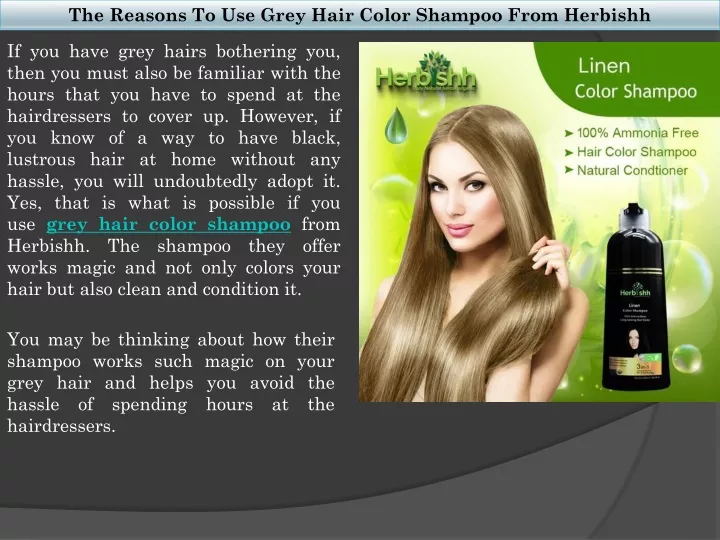 the reasons to use grey hair color shampoo from