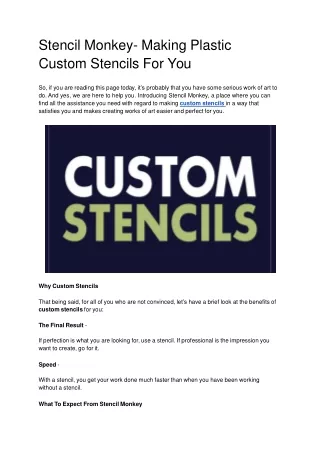 stencil monkey making plastic custom stencils for you
