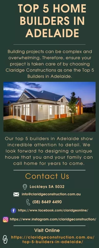 Top 5 Home Builders in Adelaide