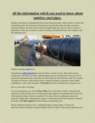 All the basic information that you need to know about stainless steel pipe1