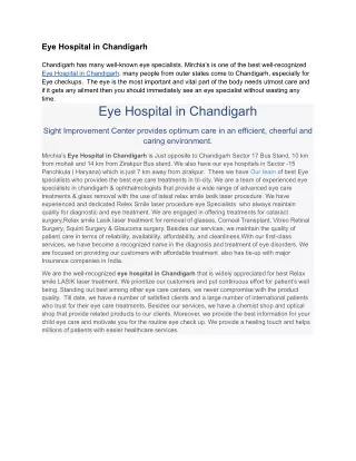 Eye Hospital in Chandigarh