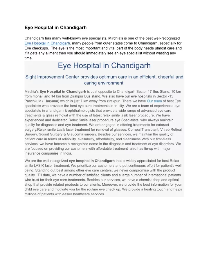 eye hospital in chandigarh