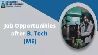 Job Opportunities after B. Tech in Mechanical Engineering