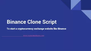 Binance Clone Script - To Launch Exchange Like Binance