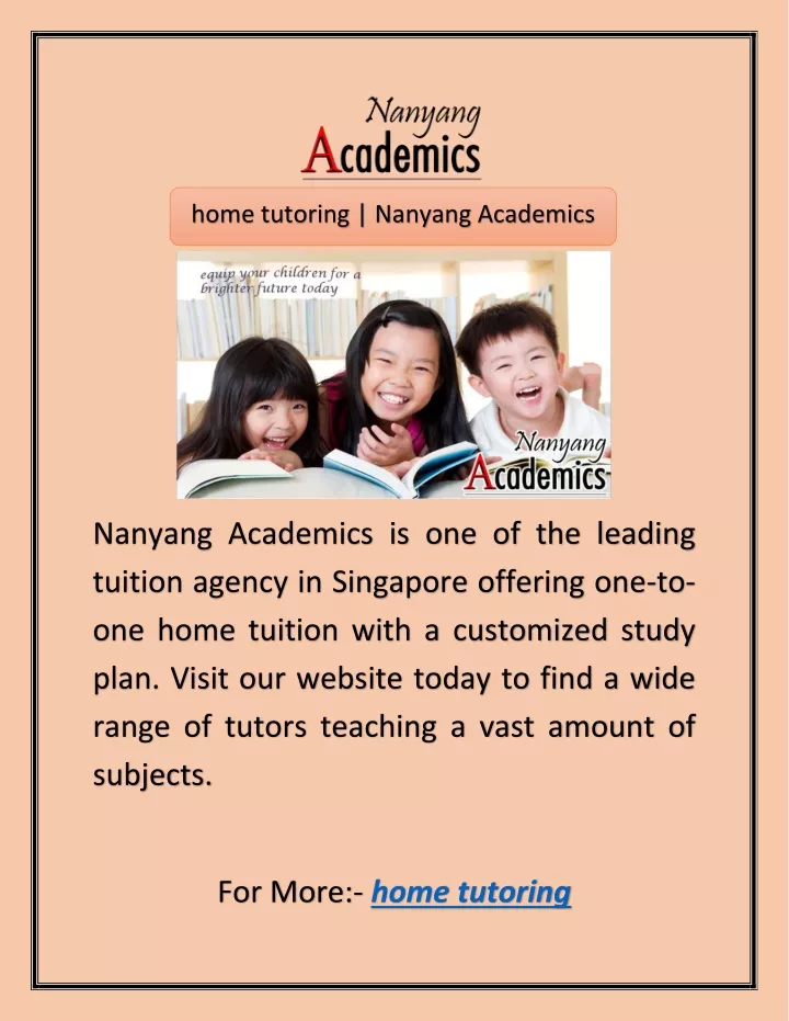 home tutoring nanyang academics