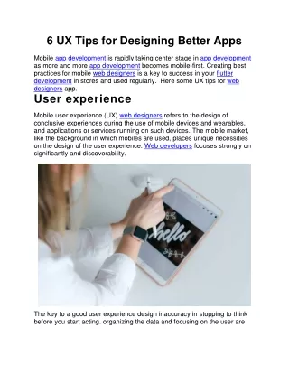6 ux tips for designing better apps