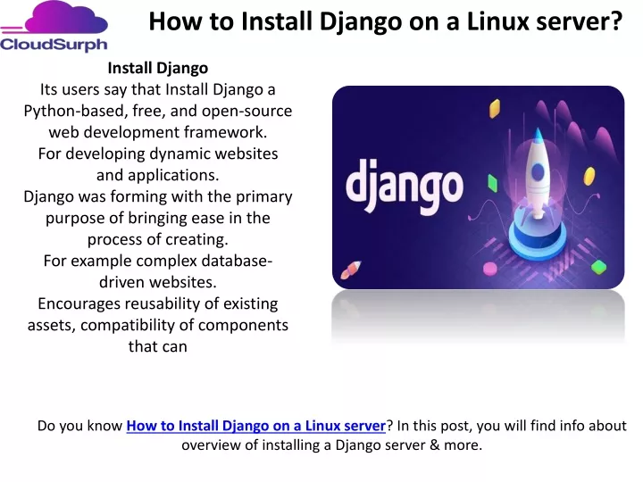 how to install django on a linux server