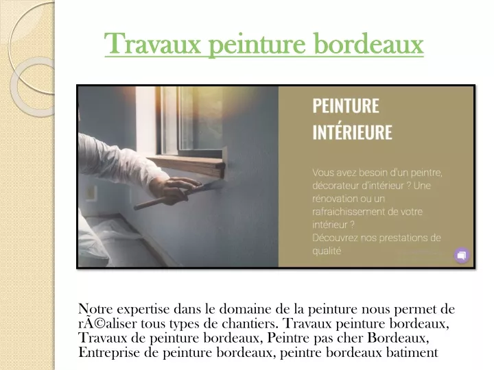 travaux peinture bordeaux