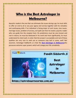 Who is the Best Astrologer in Melbourne