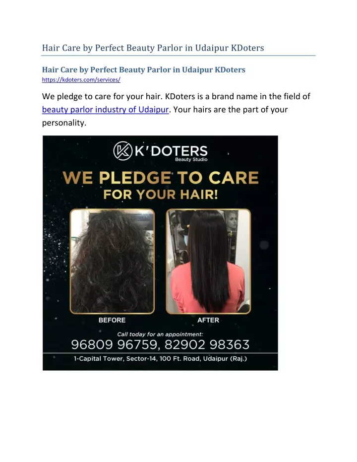 hair care by perfect beauty parlor in udaipur