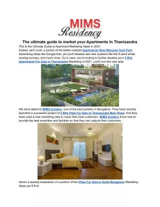 The ultimate guide to market your Apartments In Thanisandra (1)