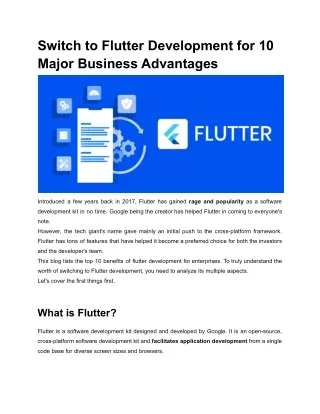 switch to flutter development for 10 major
