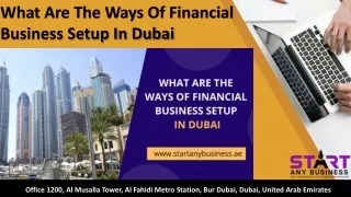 What Are The Ways Of Financial Business Setup In Dubai