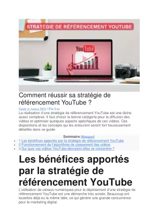 Comment faire sa stratégie de référencement YouTube