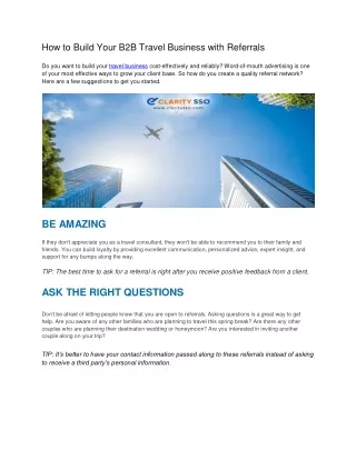 how to build your b2b travel business with