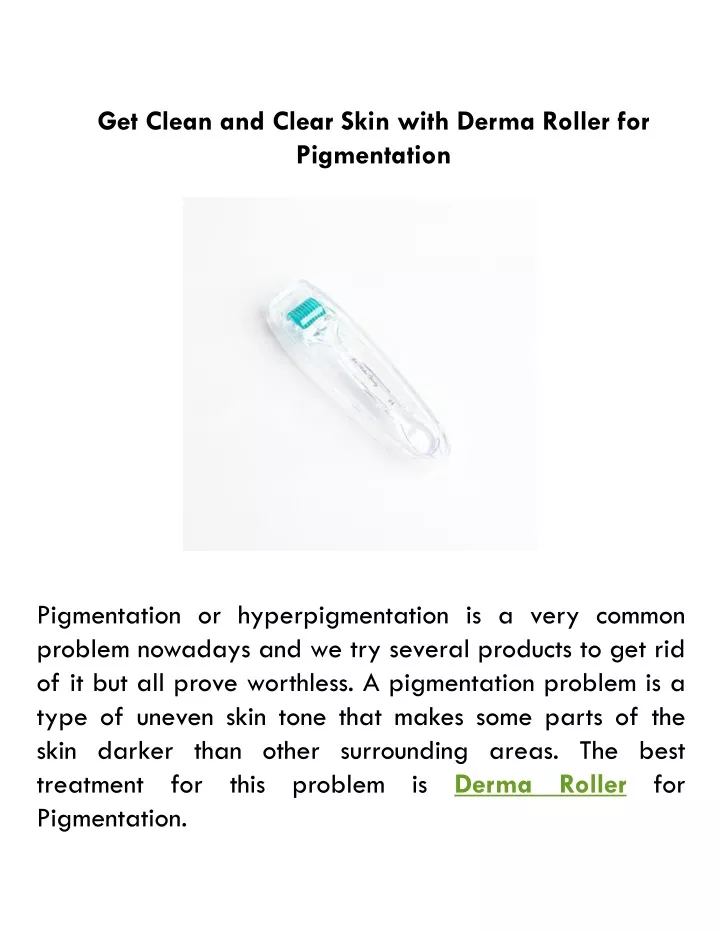 get clean and clear skin with derma roller