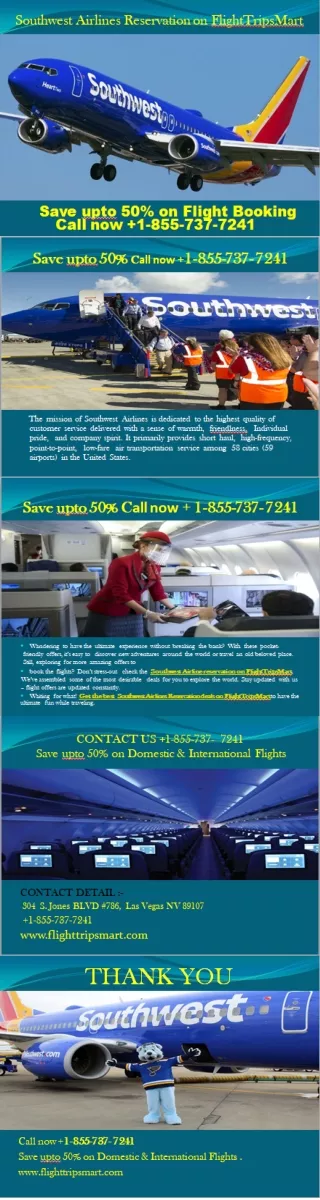Book Southwest airlines reservations, Save upto 50% on Calls