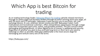 which app is best bitcoin for trading