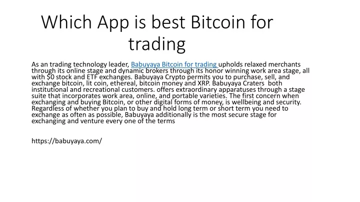 which app is best bitcoin for trading