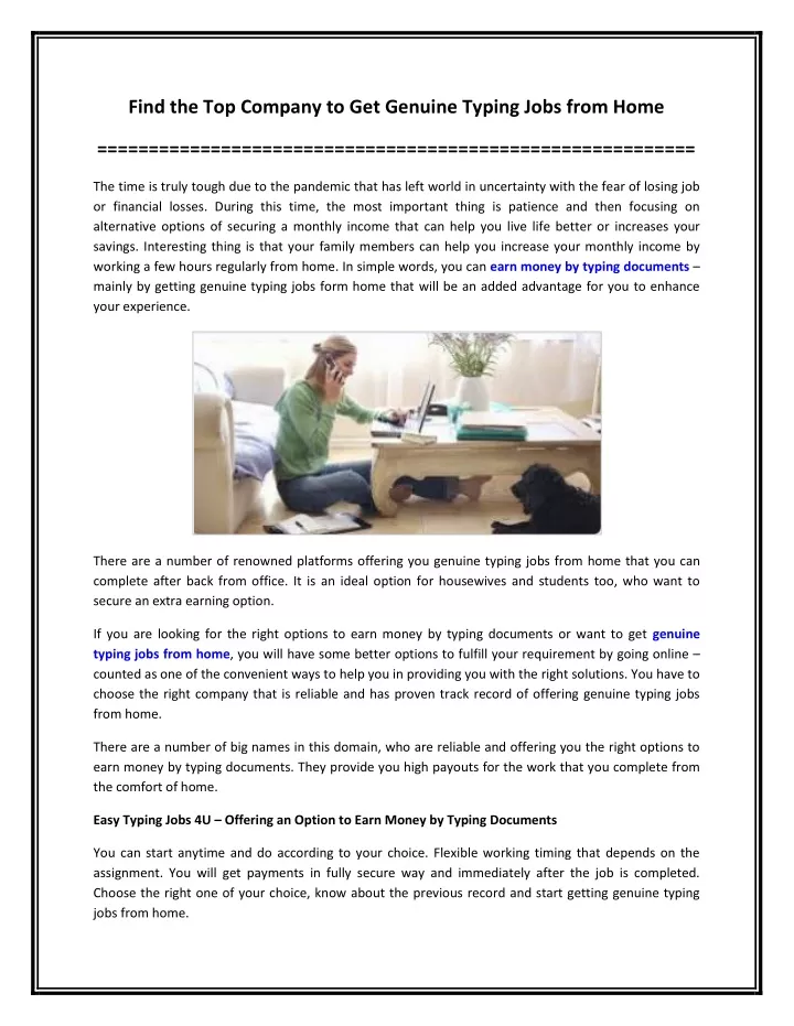 PPT Find The Top Company To Get Genuine Typing Jobs From Home PPT Find The Top Company To Get Genuine Typing Jobs From Home