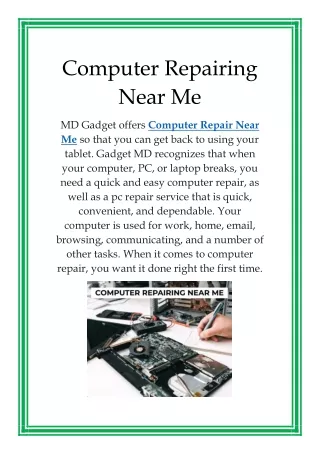 Computer Repairing Near Me