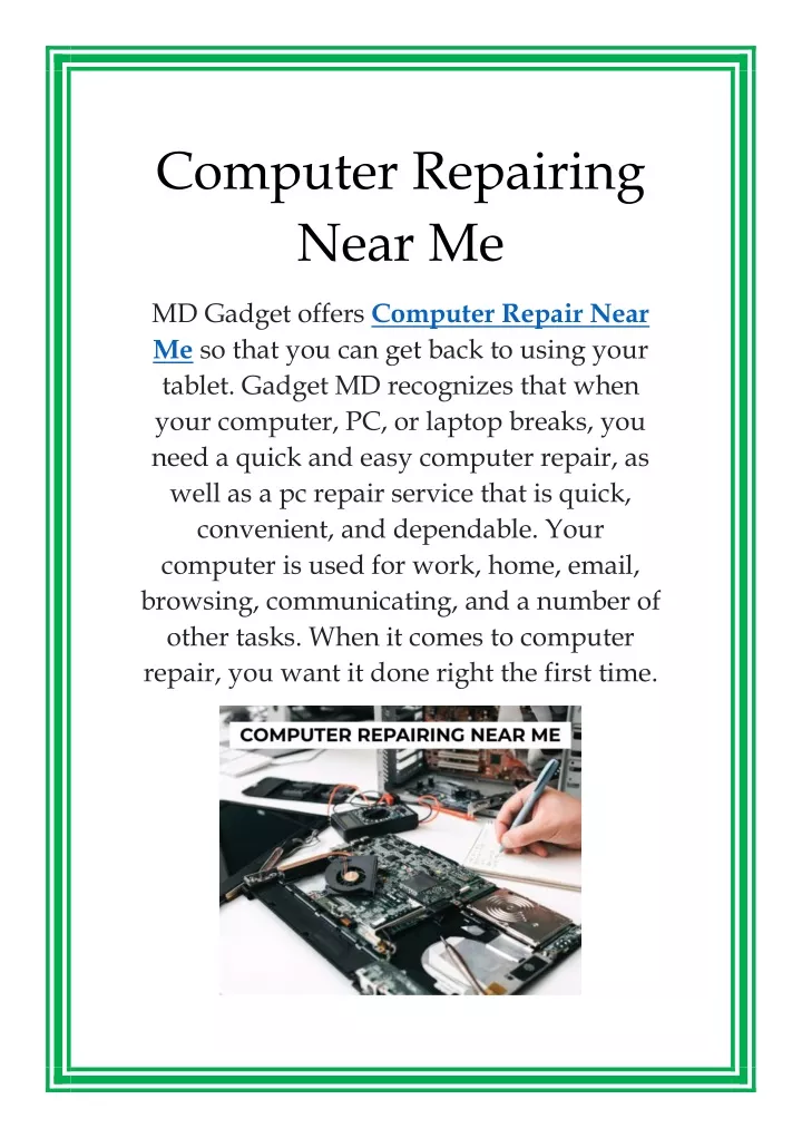 computer repairing near me