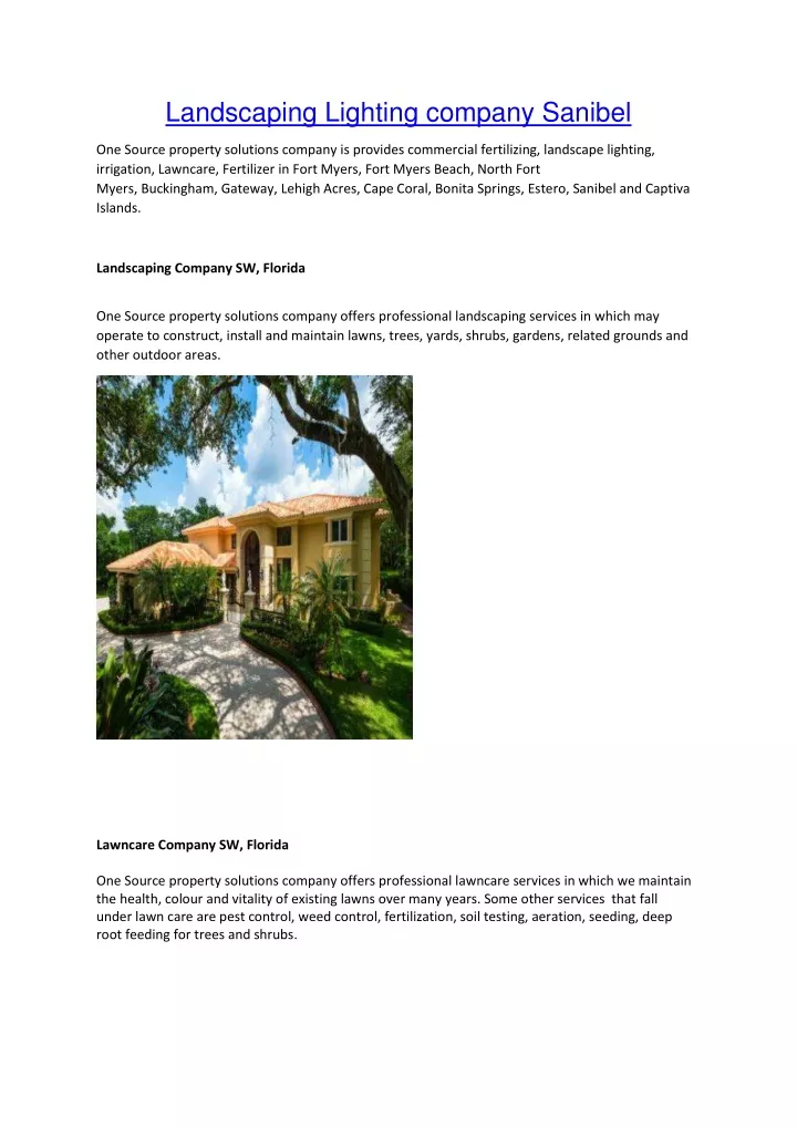 landscaping lighting company sanibel