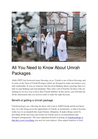 All You Need to Know About Umrah Packages