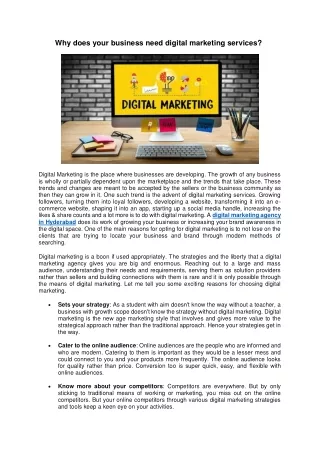 why does your business need digital marketing