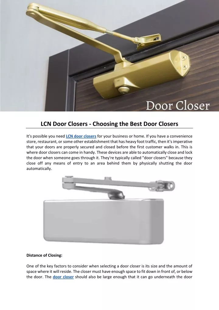 lcn door closers choosing the best door closers