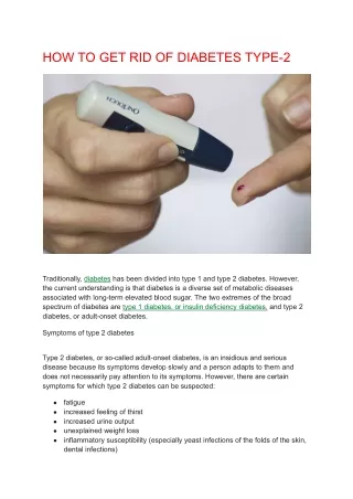 The best way to stay away from diabetes type-2