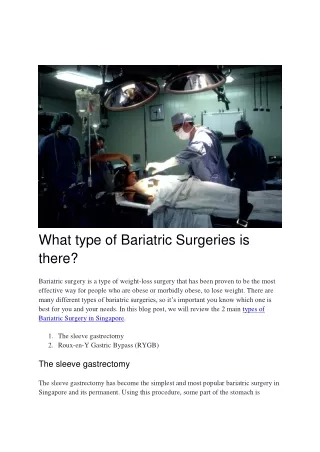 What type of Bariatric Surgeries is there.docx