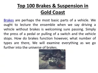 Top 100 Brakes & Suspension in Gold Coast