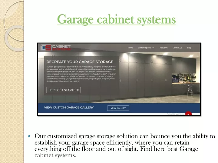 garage cabinet systems